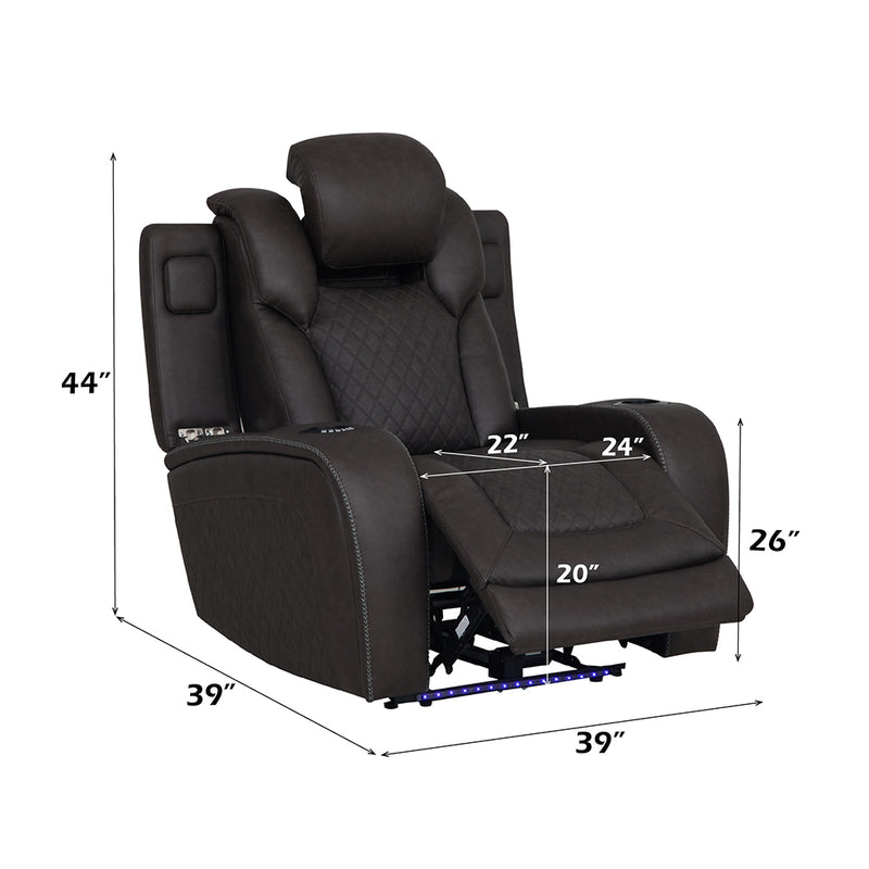 Power Motion Recliner w/Storage,USB & LED