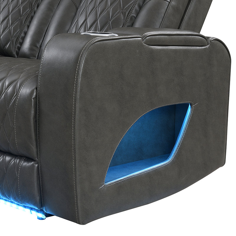 Power Motion Sofa w/Power Headrest, USB, Wireless Chaeger, LED & Reading Light