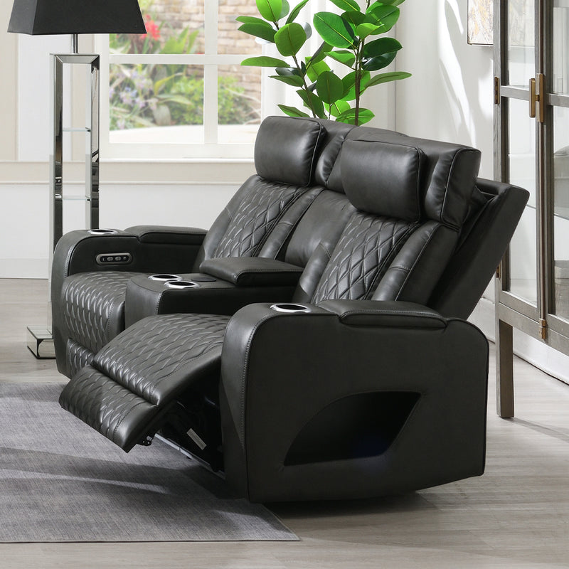 Power Motion Loveseat w/Console , Speaker, USB, Wireless Chaeger & LED