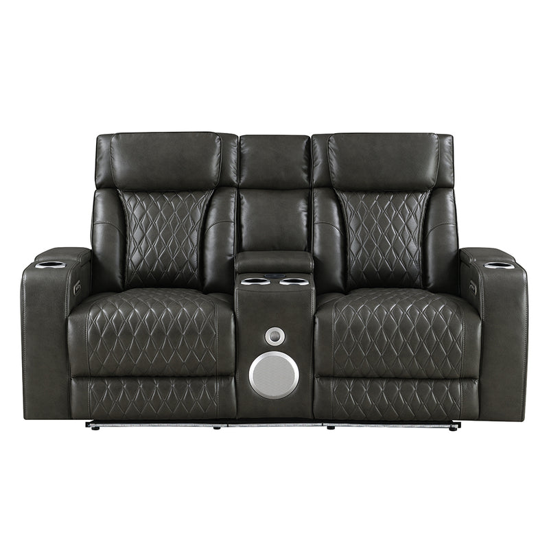 Power Motion Loveseat w/Console , Speaker, USB, Wireless Chaeger & LED