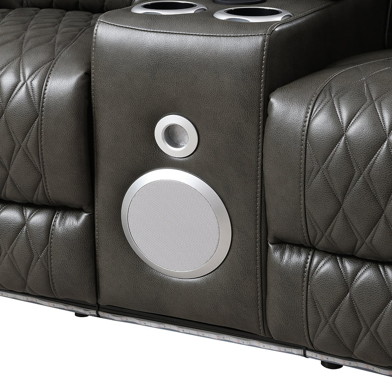 Power Motion Loveseat w/Console , Speaker, USB, Wireless Chaeger & LED