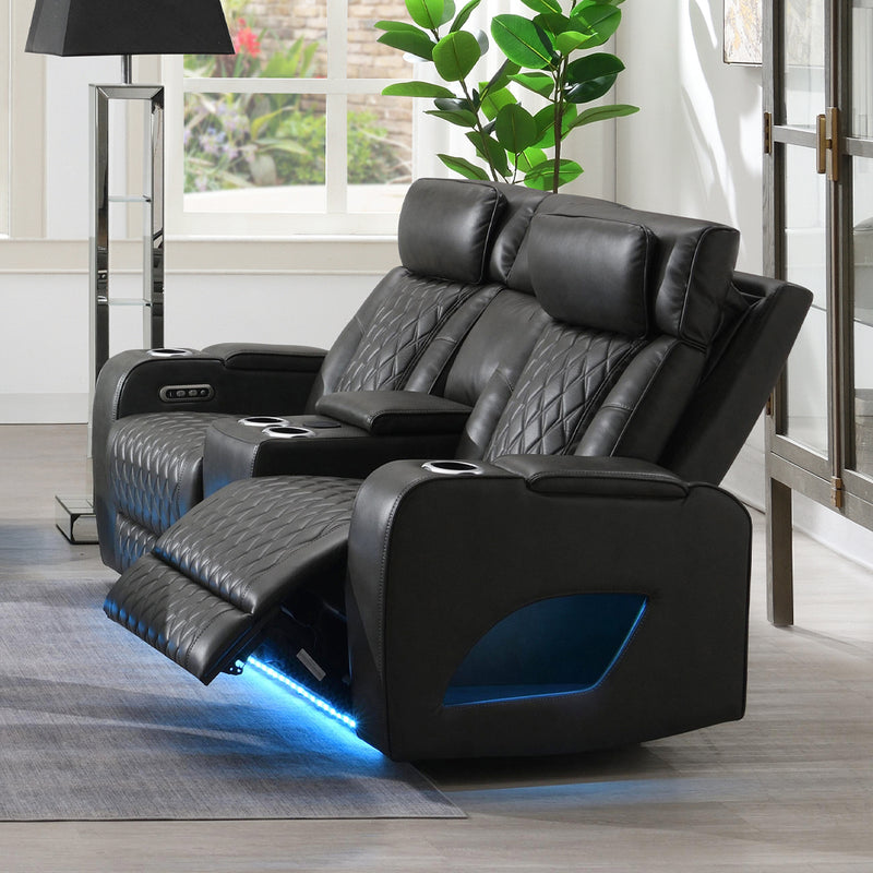 Power Motion Loveseat w/Console , Speaker, USB, Wireless Chaeger & LED