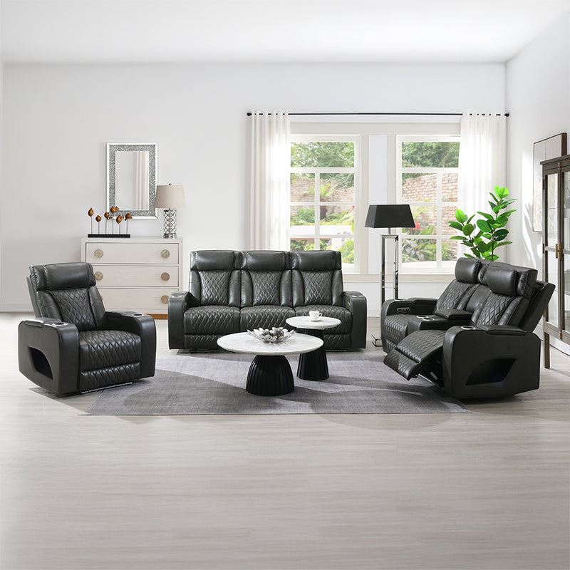 Power Motion Loveseat w/Console , Speaker, USB, Wireless Chaeger & LED