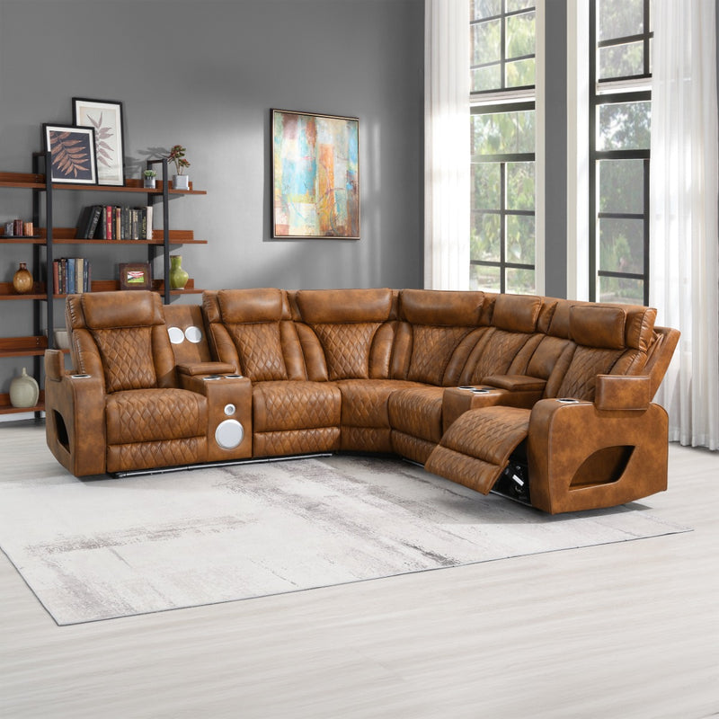 Power Motion Sectional Sofa Set w/Power Headrest, Massage & LED