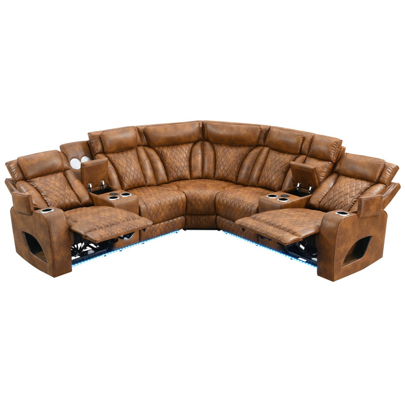 Power Motion Sectional Sofa Set w/Power Headrest, Massage & LED