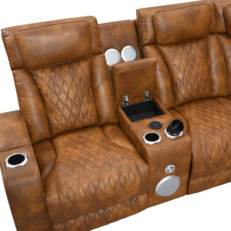 Power Motion Sectional Sofa Set w/Power Headrest, Massage & LED